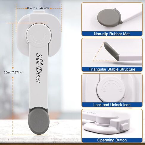 قفل مرحاض آمن للأطفال من SumDirect - 3 قطع قفل مقعد مرحاض لاصق مطور مضاد للأطفال للأطفال الصغار والأطفال والحيوانات الأليفة مع لاصق قوي، بدون تركيب أدوات (3 قطع، أبيض) in Kuwait