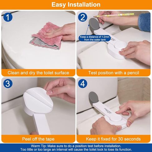 قفل مرحاض آمن للأطفال من SumDirect - 3 قطع قفل مقعد مرحاض لاصق مطور مضاد للأطفال للأطفال الصغار والأطفال والحيوانات الأليفة مع لاصق قوي، بدون تركيب أدوات (3 قطع، أبيض) in Kuwait