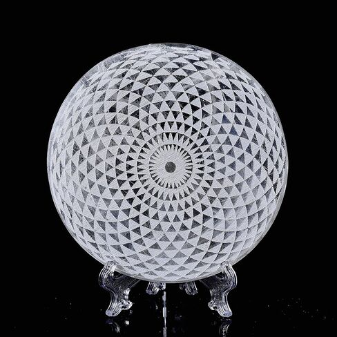 لوحة كريستال سيلينيت محفورة بشجرة الحياة مقاس 4 بوصات من CNYANFEI مع حامل منحوت لوحة شحن سيلينيت شفافة لوحة زخرفية من حجر السيلينيت لتزيين الطاولة هدية منزلية من ريكي ويكا in Kuwait