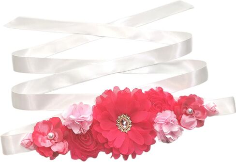 Finniersilpha Maternity Pregnancy Sash Belt with Flowers Rhinestone Bridal Wedding Sash Belt in Saudi Arabia