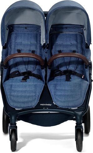 Valco Baby - Trend Duo Double - عربة أطفال مزدوجة جنبًا إلى جنب لحديثي الولادة والأطفال الصغار - سهلة الطي، قابلة للطي، متعددة الأوضاع، عربة أطفال مزدوجة بمظلة كبيرة 2025 (أسود ليلي) in Kuwait
