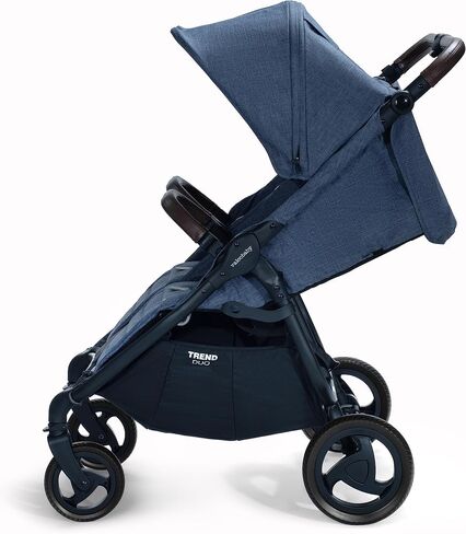 Valco Baby - Trend Duo Double - عربة أطفال مزدوجة جنبًا إلى جنب لحديثي الولادة والأطفال الصغار - سهلة الطي، قابلة للطي، متعددة الأوضاع، عربة أطفال مزدوجة بمظلة كبيرة 2025 (أسود ليلي) in Kuwait