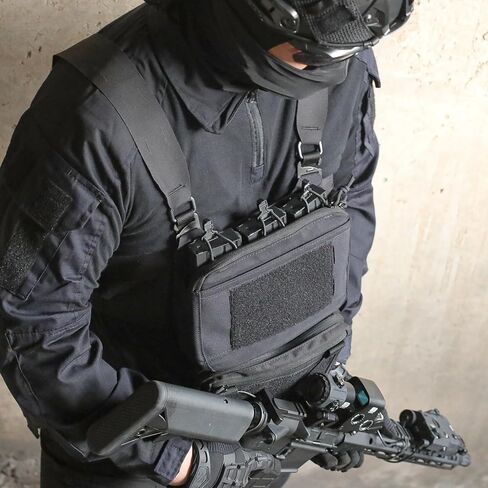 جهاز الصدر المعياري من WYNEX بنمط الكنغر، حقيبة أدوات الصدر التكتيكية مع حزمة صدر ثلاثية ماج/سحاب مع حزام على شكل حرف H in Kuwait