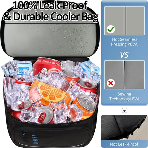 Vankor حقيبة ظهر تبريد للرجال والنساء معزولة مانعة للتسرب 37 علبة، 3 جيوب تخزين حقيبة تبريد للسفر حقيبة تبريد محمولة ناعمة الجوانب مقاومة للماء على الشاطئ والثلج وقوارب الكاياك ومبردات التخييم في الهواء الطلق in Kuwait