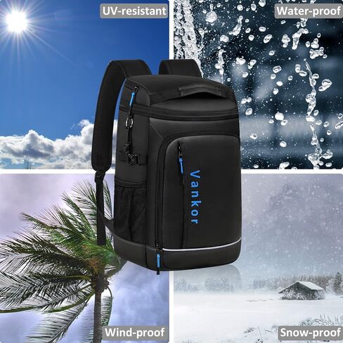 Vankor حقيبة ظهر تبريد للرجال والنساء معزولة مانعة للتسرب 37 علبة، 3 جيوب تخزين حقيبة تبريد للسفر حقيبة تبريد محمولة ناعمة الجوانب مقاومة للماء على الشاطئ والثلج وقوارب الكاياك ومبردات التخييم في الهواء الطلق in Kuwait