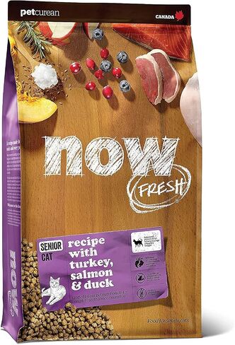 GO! SOLUTIONS Now Fresh Grain Free Cat Food, 8 lb - Dry Cat Food Recipe for Senior Cats with Real Meat and Fish for Protein in Kuwait