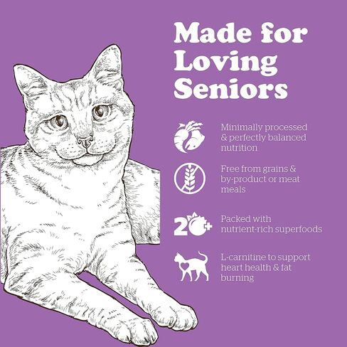 GO! SOLUTIONS Now Fresh Grain Free Cat Food, 8 lb - Dry Cat Food Recipe for Senior Cats with Real Meat and Fish for Protein in Kuwait