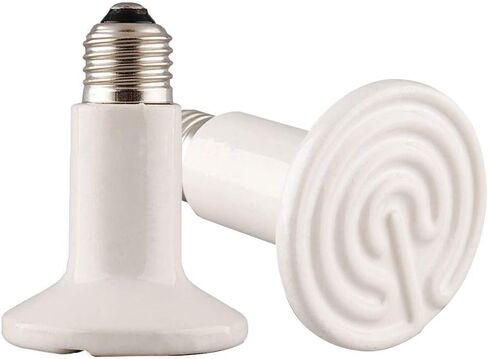 2 Pack 100W White Infrared Heat Lamp Bulbs, Ceramic Heating Emitter Brooder Coop Pet Red Lamp Bulbs for Reptiles, Tortoise etc. Without light in Kuwait