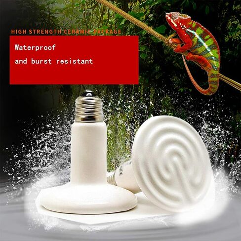 2 Pack 100W White Infrared Heat Lamp Bulbs, Ceramic Heating Emitter Brooder Coop Pet Red Lamp Bulbs for Reptiles, Tortoise etc. Without light in Kuwait
