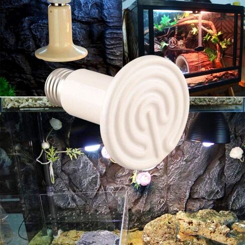 2 Pack 100W White Infrared Heat Lamp Bulbs, Ceramic Heating Emitter Brooder Coop Pet Red Lamp Bulbs for Reptiles, Tortoise etc. Without light in Kuwait
