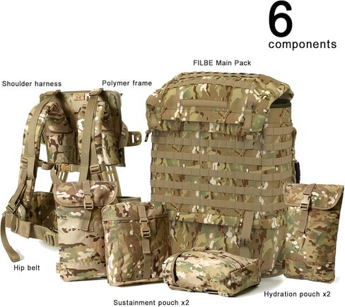 MT MIlitary FILBE Main Rucksack Army Tactical Assault Backpack with External Curve Frame System Multicam in Saudi Arabia