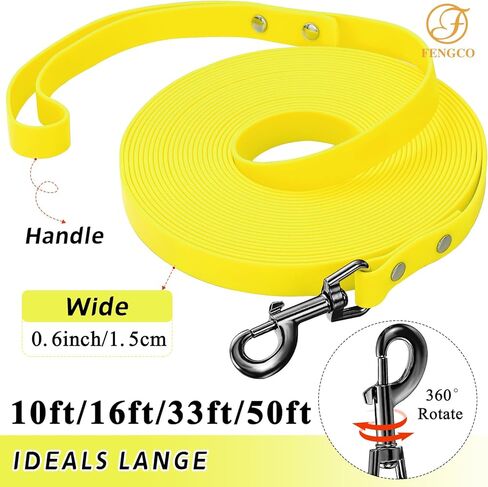 مقود تدريب للكلاب مقاوم للماء من مادة PVC + مقود سلكي مقاوم للمضغ، مقود طويل للكلاب في الهواء الطلق للتدريب، الشاطئ، الفناء، اللعب، التخييم (الورد، 10 أقدام) in Kuwait