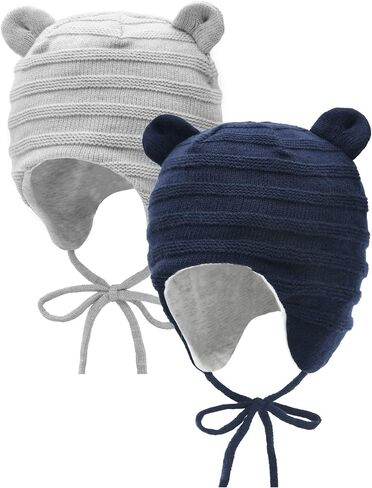 FURTALK Baby Beanie Winter Hat with Bear Ear for Toddler Boys Girls Cotton Lining Knitted Hat Cap in Saudi Arabia