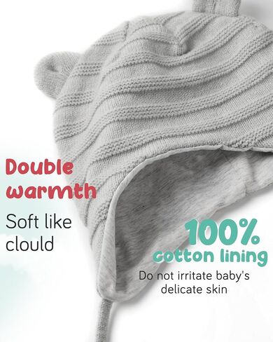 FURTALK Baby Beanie Winter Hat with Bear Ear for Toddler Boys Girls Cotton Lining Knitted Hat Cap in Saudi Arabia