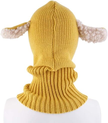 Toddlers Baby Girls and Boys Rabbit Ears Beanie Cap Winter Warm Knit Caps Scarf Woolen Earflap Hood Warm Skull Knit Caps in Saudi Arabia