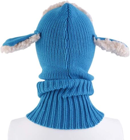 Toddlers Baby Girls and Boys Rabbit Ears Beanie Cap Winter Warm Knit Caps Scarf Woolen Earflap Hood Warm Skull Knit Caps in Saudi Arabia