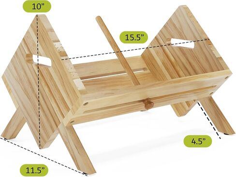 راستيك ستيت حامل أسطوانات فينيل مع فاصل قابل للتعديل - تخزين 80-100 ال بي - رف خشبي لعرض المجلات والالبومات والكتب والصحف والملفات والصور - طبيعي in Kuwait