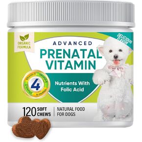 فيتامينات ومكملات غذائية للكلاب، فيتامينات ما قبل الولادة للكلاب، جلوكوزامين للكلاب، فيتامينات متعددة للكلاب من الجراء إلى كبار السن، صحة الجلد والمعطف والمفاصل، 120 قطعة مضغ ناعمة in Kuwait