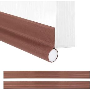 سدادة مسودة الباب، سدادات مسودة تحت الباب 91.48 سم، قاعدة مانعة لمسودة الباب قابلة للتعديل لعازل للصوت، عزل الهواء الساخن والبارد والغبار والدخان والرياح والنسيم (بني، عبوة واحدة) in Kuwait