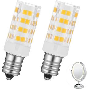 X-Molin قطعتان من لمبة الإضاءة LED من النوع 6K T، مصابيح بديلة للمرآة - مصابيح مرآة مكياج مضاءة 20 وات لمبات بديلة للمرآة المضيئة مزدوجة الجوانب