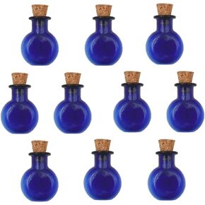 10 Pieces Mini Colored Glass Bottle Cute Jars Vials with cork Wish cork Bottle glass vial pendant (Brown flower) in Kuwait
