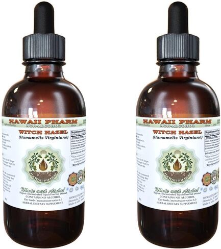 Hawaii Pharm Witch Hazel Alcohol-FREE Liquid Extract, Witch Hazel (Hamamelis Virginiana) Dried Leaf Glycerite Natural Herbal Supplement, USA 2 fl.oz in Saudi Arabia