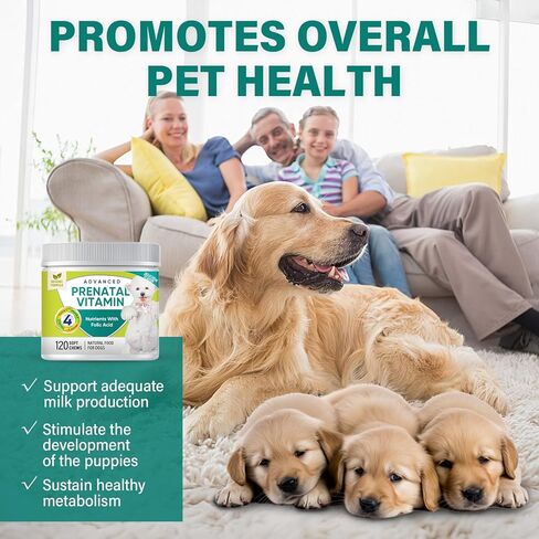 فيتامينات ومكملات غذائية للكلاب، فيتامينات ما قبل الولادة للكلاب، جلوكوزامين للكلاب، فيتامينات متعددة للكلاب من الجراء إلى كبار السن، صحة الجلد والمعطف والمفاصل، 120 قطعة مضغ ناعمة in Kuwait