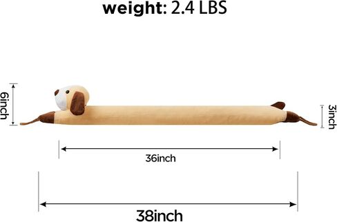 Sunolga 38" Weighted Door Draft Stopper Under Door Noise Air Stopper 2.4LB, Dog Shape Sound Proof Draft Guard for Doors and Windows, Brown in Saudi Arabia