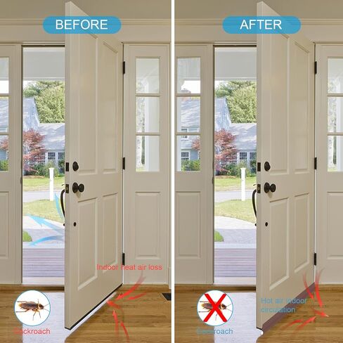 سدادة مسودة الباب، سدادات مسودة تحت الباب 91.48 سم، قاعدة مانعة لمسودة الباب قابلة للتعديل لعازل للصوت، عزل الهواء الساخن والبارد والغبار والدخان والرياح والنسيم (بني، عبوة واحدة) in Kuwait