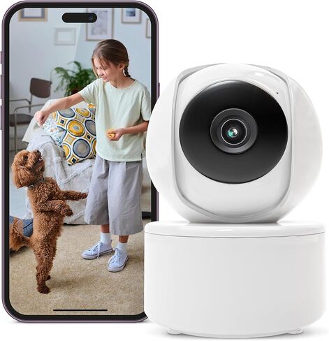 كاميرا أمان داخلية قابلة للإمالة - كاميرا مراقبة منزلية بدقة 1080 بكسل عالية الدقة للأطفال والحيوانات الأليفة والكلاب وكبار السن مع تطبيق الهاتف، والرؤية الليلية، وتخزين بطاقة السحابة وبطاقة SD، وصوت ثنائي الاتجاه، ووضع الخصوصية، متوافق مع Alexa in Kuwait