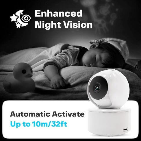 كاميرا أمان داخلية قابلة للإمالة - كاميرا مراقبة منزلية بدقة 1080 بكسل عالية الدقة للأطفال والحيوانات الأليفة والكلاب وكبار السن مع تطبيق الهاتف، والرؤية الليلية، وتخزين بطاقة السحابة وبطاقة SD، وصوت ثنائي الاتجاه، ووضع الخصوصية، متوافق مع Alexa in Kuwait