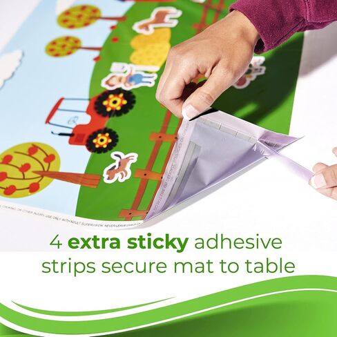 ReadyMama Essentials Disposable Placemats For Baby Placemat W/ Stickers-XL Toddler - Non Toxic Kids That Stick -18x24 Restaurants 20 Toddlers in Saudi Arabia