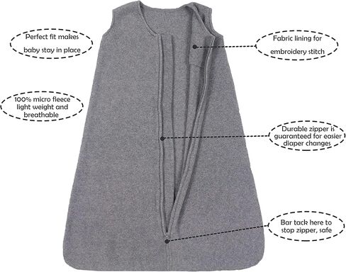 Belsden Micro-Fleece Baby Wearable Blanket 18-24M, Ultra Soft Cozy Safe Baby Sleep Bag and Sack Tog 1, Fit Infants Baby Boys Girls, Black, X-Large in Kuwait