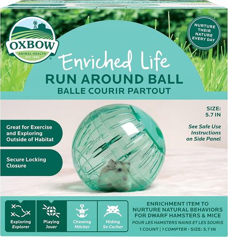 Oxbow Enriched Life Small Animal Toys - Fitness Ball Toy for Dwarf Hamsters & Mice (2 in 1 Fitness Ball) in Kuwait