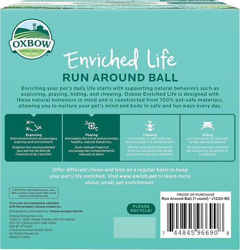 Oxbow Enriched Life Small Animal Toys - Fitness Ball Toy for Dwarf Hamsters & Mice (2 in 1 Fitness Ball) in Kuwait