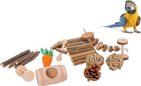 ناكوموكي العاب الهامستر 11 عبوة من العاب خنزير غينيا للعناية بالاسنان، العاب مضغ خشبية طبيعية وملحقات للهامستر السوري والارانب والجرذان والببغاوات واليربوع in Kuwait