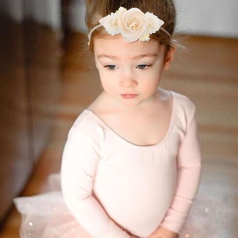 cherrboll 3pcs Baby Girl Flower Headbands, Super Soft & Stretchy Nylon Floral Hairbands for Newborn Toddler in Saudi Arabia