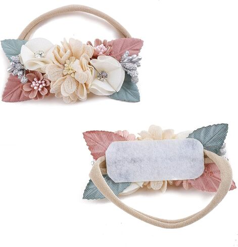 cherrboll 3pcs Baby Girl Flower Headbands, Super Soft & Stretchy Nylon Floral Hairbands for Newborn Toddler in Saudi Arabia