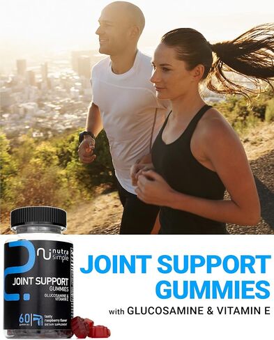 Joint Support Gummies Extra Strength Glucosamine & Vitamin E, Natural Flexibility & Joint Support Supplement - Best Cartilage & Immune Health Support for Women & Men - 60 Gummies in Saudi Arabia