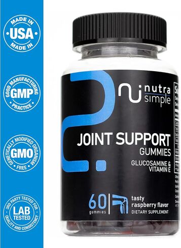 Joint Support Gummies Extra Strength Glucosamine & Vitamin E, Natural Flexibility & Joint Support Supplement - Best Cartilage & Immune Health Support for Women & Men - 60 Gummies in Saudi Arabia