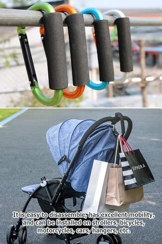 OMUKY Carabiner Shopping Bag Holder Handle Multipurpose Snap Hook Stroller Buckle Oversized Sponge Clip 2-Pack in Kuwait