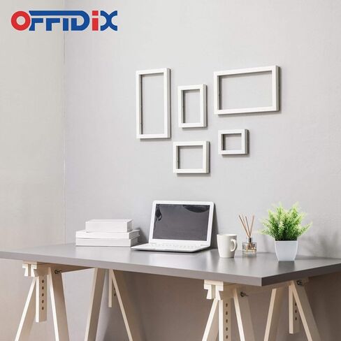 نبات صناعي أخضر من البلاستيك من OFFIDIX، نباتات منزلية صناعية مع مزهرية مربعة بيضاء للمزرعة والمنزل والحديقة والمكتب والفناء والزفاف والديكور الداخلي والخارجي قطعة واحدة in Kuwait