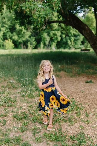IFFEI Family Matching Sets Sunflower Print Sling Dresses for Mom and Me Matching Outfits in Saudi Arabia