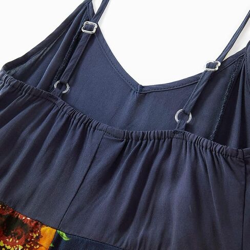IFFEI Family Matching Sets Sunflower Print Sling Dresses for Mom and Me Matching Outfits in Saudi Arabia