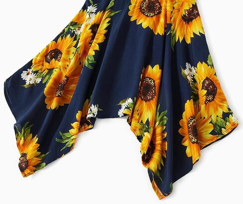 IFFEI Family Matching Sets Sunflower Print Sling Dresses for Mom and Me Matching Outfits in Saudi Arabia