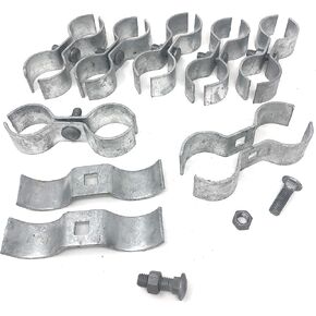 Chain Link Fence Saddle Clamps/Kennel Clamps 1-5/8" x 1-5/8" - (Set / 8 Pack) in Kuwait