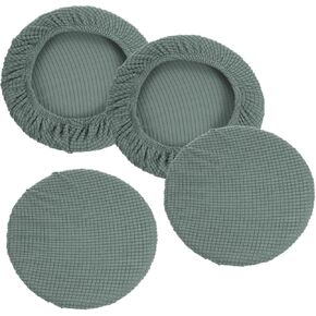 PATIKIL 11" Round Bar Stool Cover, 4 Pack Washable Elastic Stool Cushion Cover for Diameter 11"-14" Chair, Cream