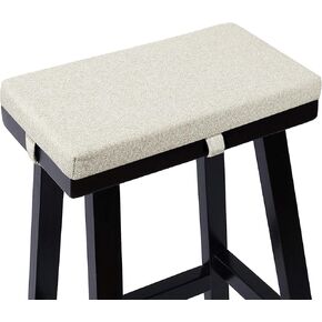 Tromlycs Saddle Stool Cushion Rectangular Bar Stool Seat Cushion Cover Rectangle with Strap Ties, 18x9.5 inches, 1 Piece, Black in Kuwait