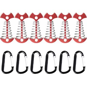 TRIWONDER 6 قطع سطح السفينة لوحة خيمة حصص الألومنيوم الربيع مرساة هيكل السمكة غيلين الحبل الضابط أوتاد خيمة مع حلقات تسلق للتخييم في الهواء الطلق المشي لمسافات طويلة in Kuwait