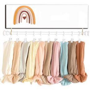 بوفي تاير حامل عصابة راس بتصميم بوهو بالوان قوس قزح، منظم عصابة راس للبنات الصغيرات، حامل فيونكة للشعر للفتيات الصغيرات، منظم تخزين اكسسوارات الشعر، ديكور محايد لغرفة الاطفال in Kuwait